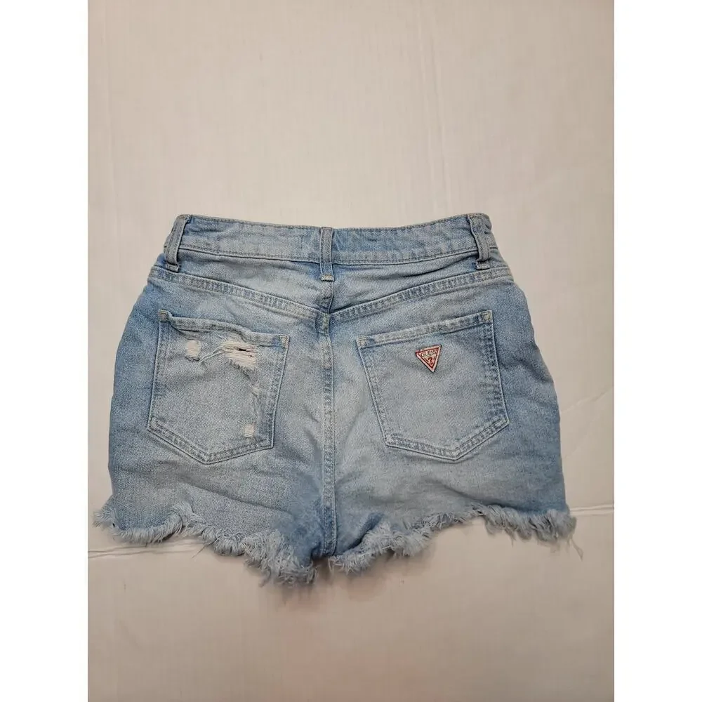 Guess Denim Shorts Womens Size 27 Cut-off High Rise Fray Distressed